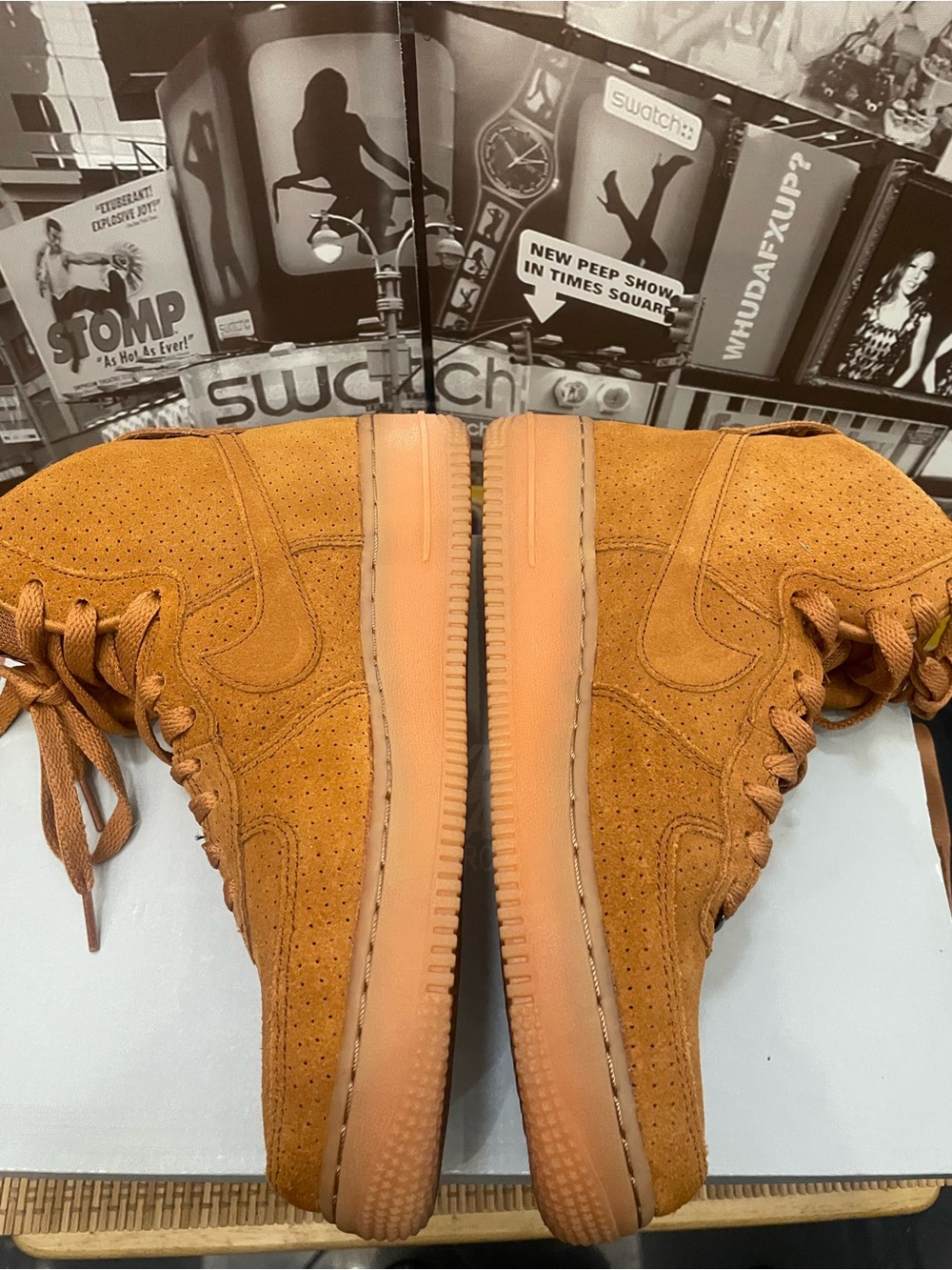 Nike Air Force 1 High Flax Wheat Brown Suede Sneakers Women's Size 7.5 - Picture 8 of 15